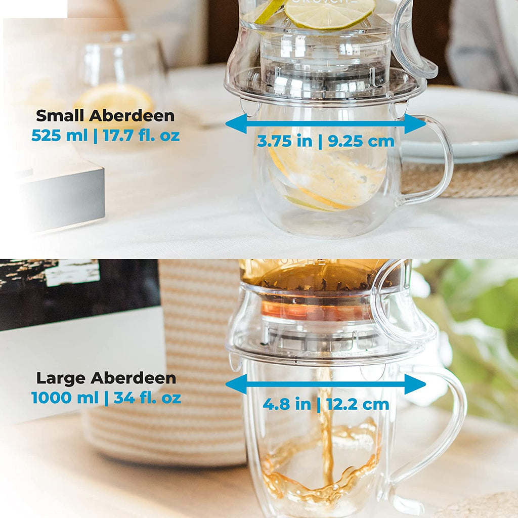 Aberdeen BPA-Free Tea Infuser Teapot & Smart Tea Maker - Drip-Free Design with Coaster, Easy Brew and Clean Steeper (17.7 Oz / 525 Ml)
