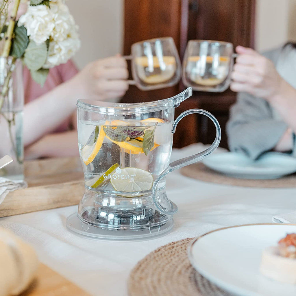 Aberdeen BPA-Free Tea Infuser Teapot & Smart Tea Maker - Drip-Free Design with Coaster, Easy Brew and Clean Steeper (17.7 Oz / 525 Ml)