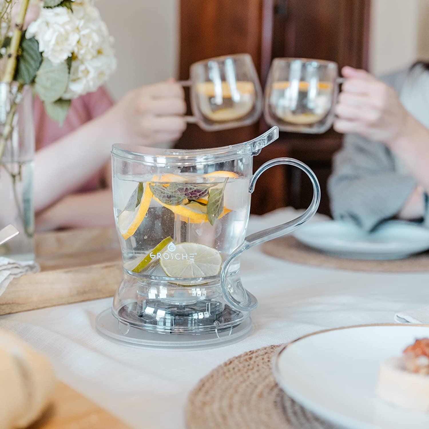 Aberdeen BPA-Free Tea Infuser Teapot & Smart Tea Maker - Drip-Free Design with Coaster, Easy Brew and Clean Steeper (17.7 Oz / 525 Ml)